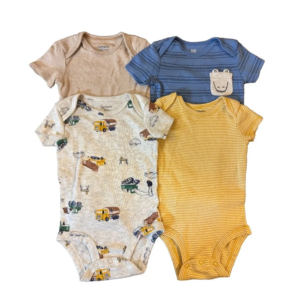 Carters Baby Boy Clothes Bodysuits 6 Months Lot Bundle Tee Shirts Short Sleeved